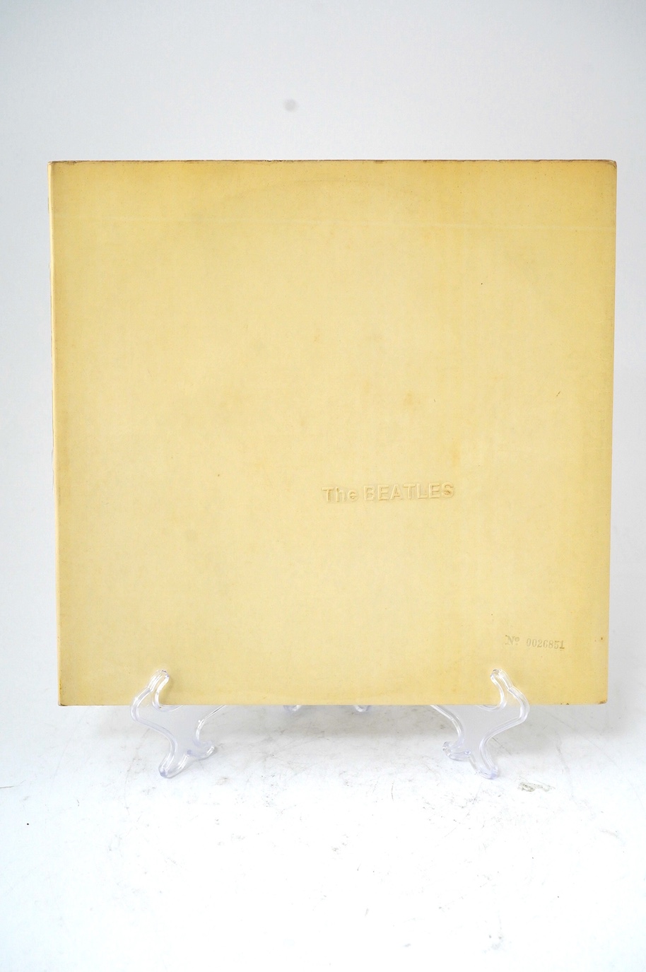 The Beatles; The Beatles (The White Album) double LP record album, No.0026851, on Apple PMC 7067, XEX 709-1, top loading cover with black inner sleeves. Condition - fair, some wear to sleeves and visible scratches to the